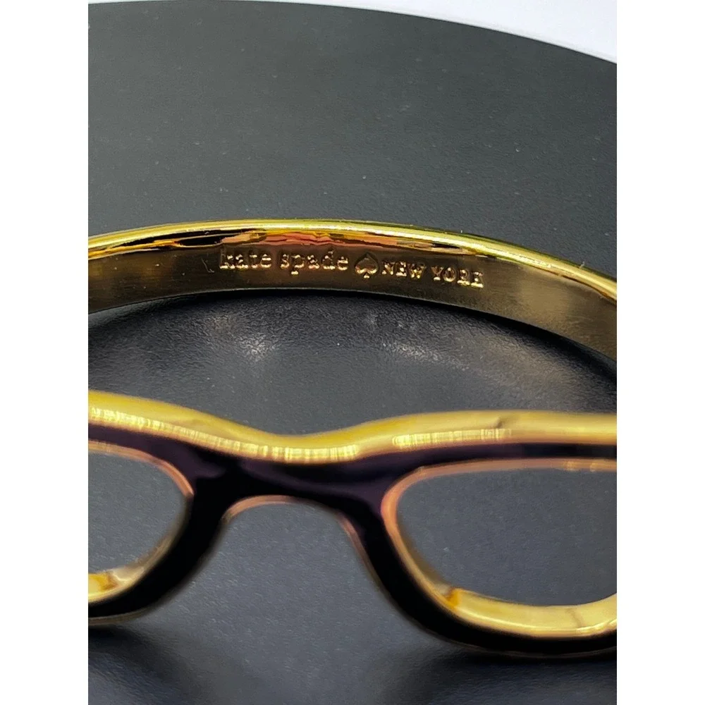 Kate Spade Goreski Lookout Black Enamel Eyeglass Hinged Bangle Bracelet Lim Ed